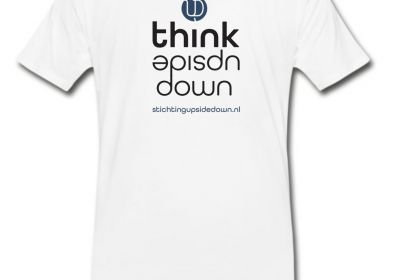 T-shirt Upside Down Volwassenen - Wit/blauw 