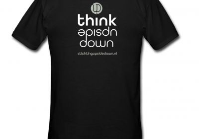 T-shirt Upside Down Volwassenen - Zwart/krijt